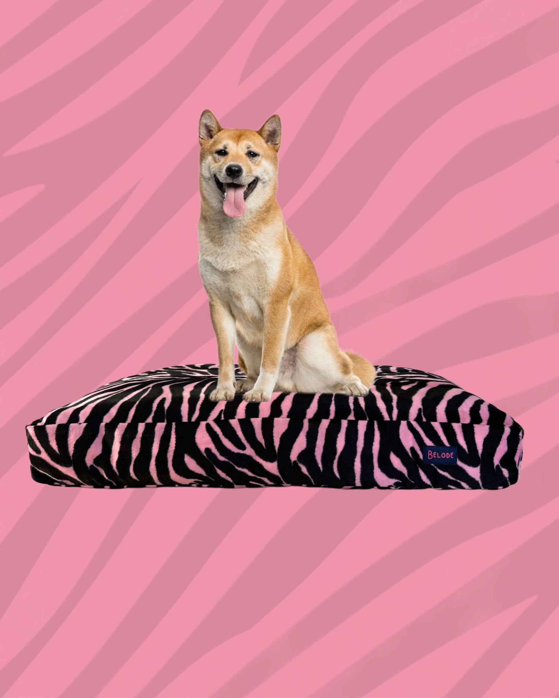 ZEBRA DOG BED PINK/BLACK