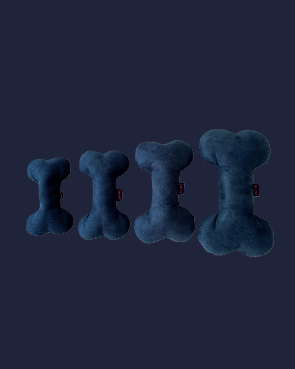 NAVY BLUE BONE DOG SQUEAKY TOY
