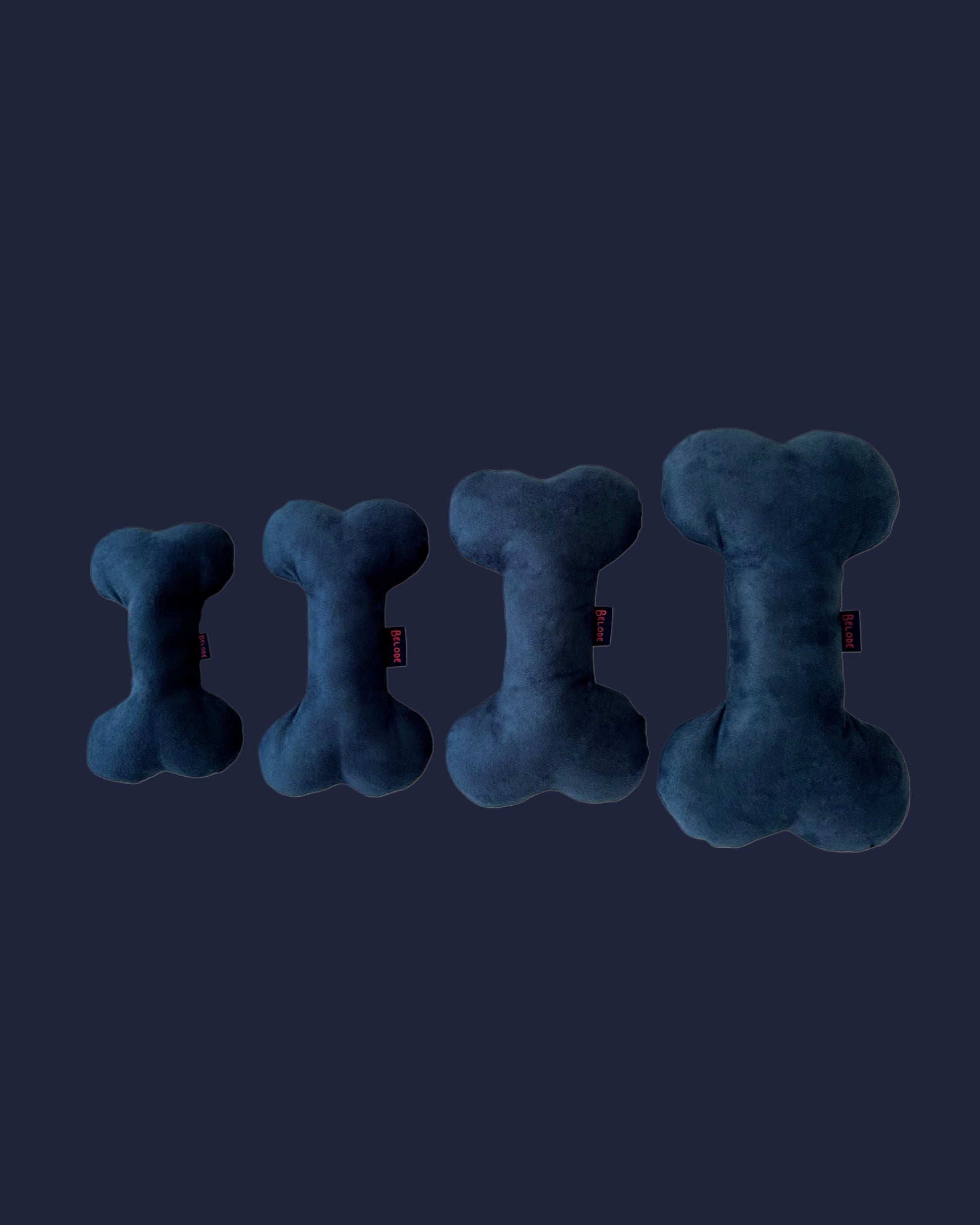 NAVY BLUE BONE DOG SQUEAKY TOY