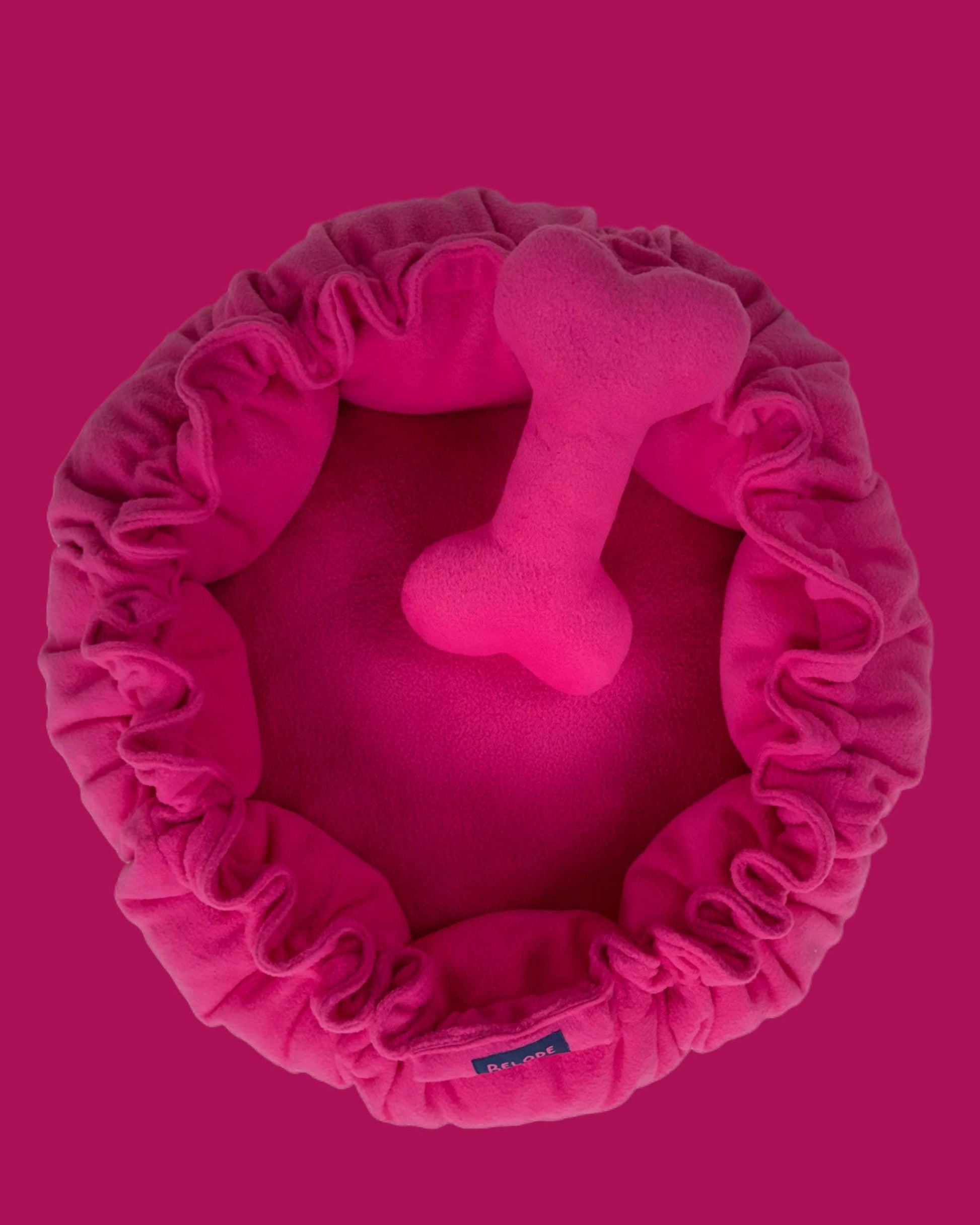 Flower Dog Bed – Hot Pink, Convertible Round Nest