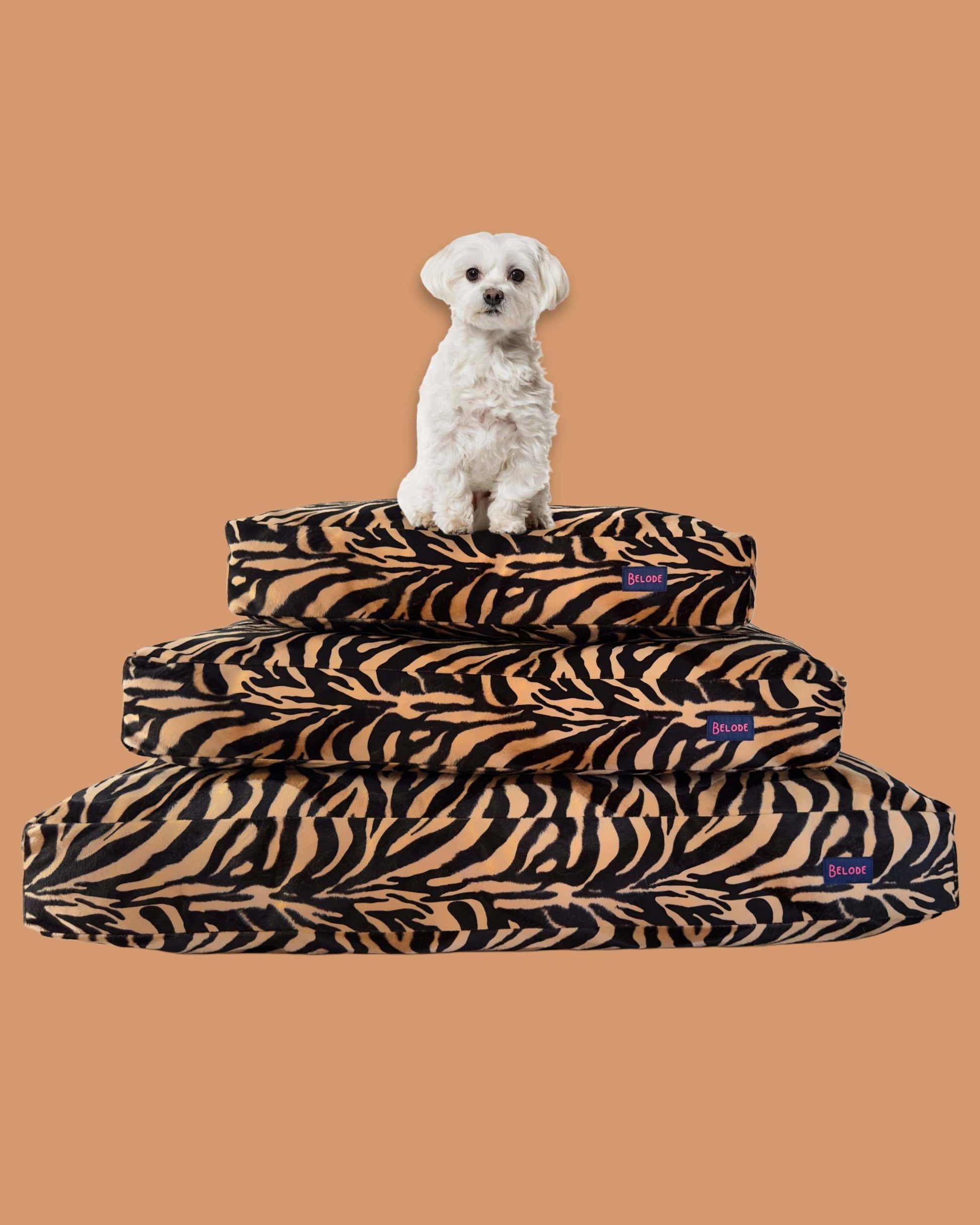 ZEBRA DOG BED BEIGE/BLACK