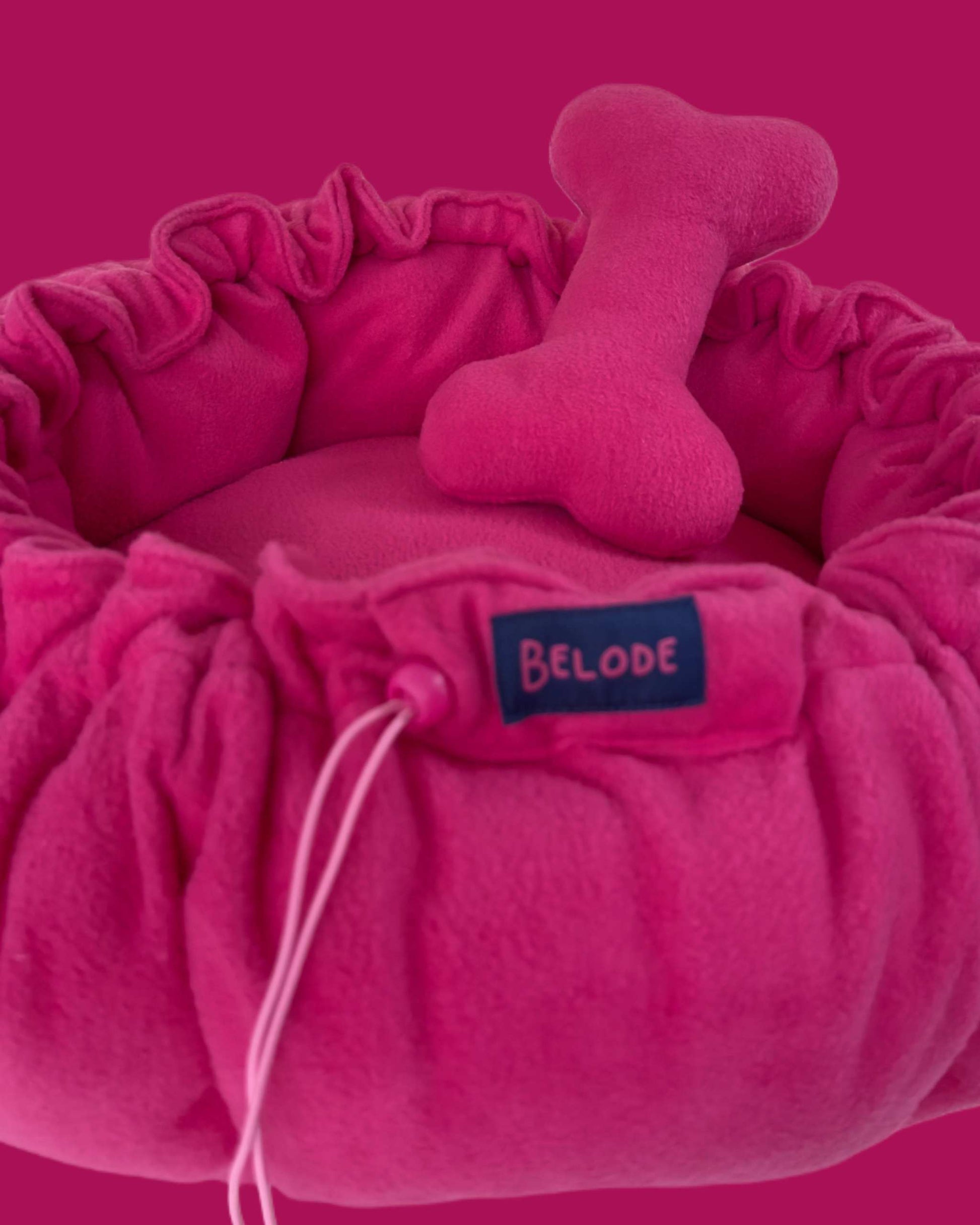 Flower Dog Bed – Hot Pink, Convertible Round Nest