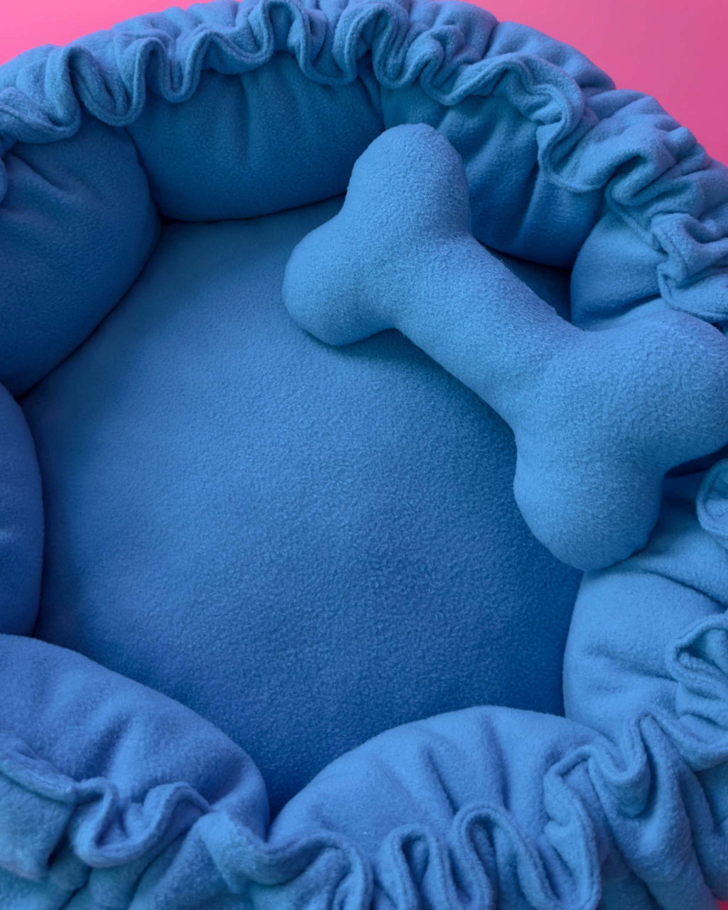 Flower Dog Bed - Bold Blue, Convertible Round Nest