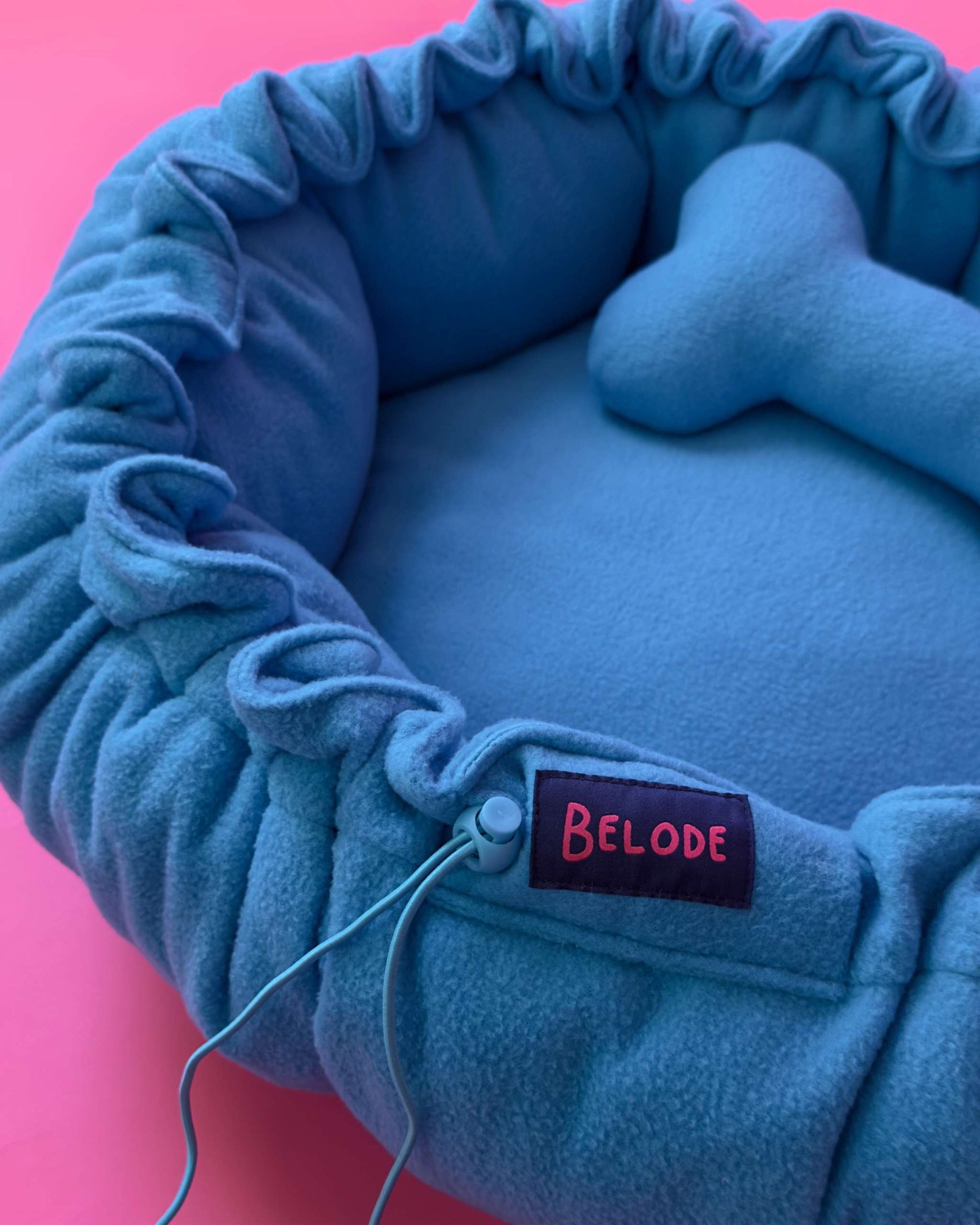 Flower Dog Bed - Bold Blue, Convertible Round Nest