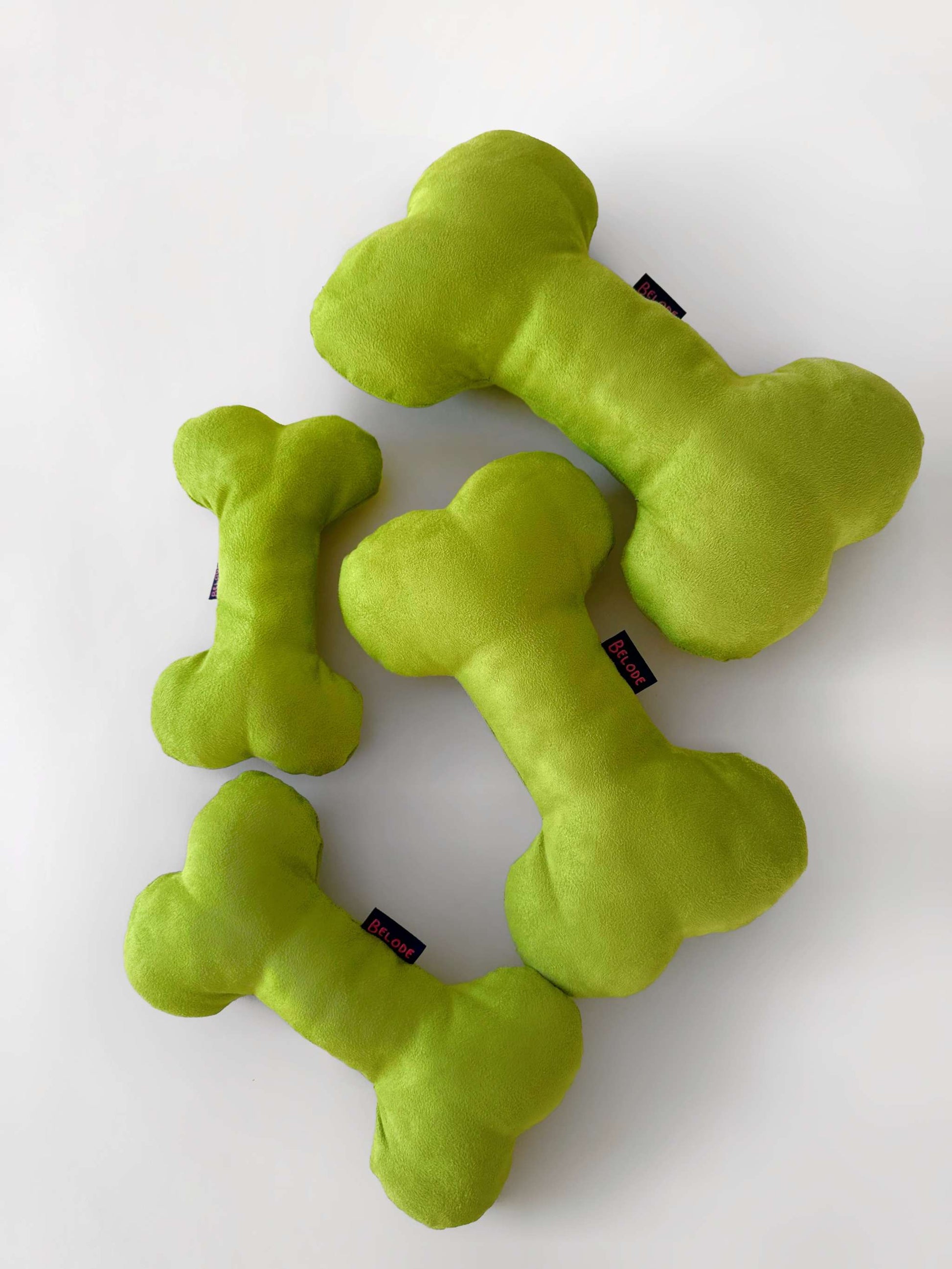 LIME GREEN BONE DOG SQUEAKY TOY